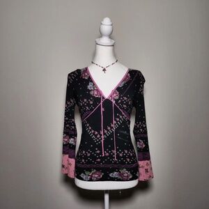 Betsey Johnson HTF Ultra Rare Vintage Whimsigoth Fairycore Longsleeve Top S